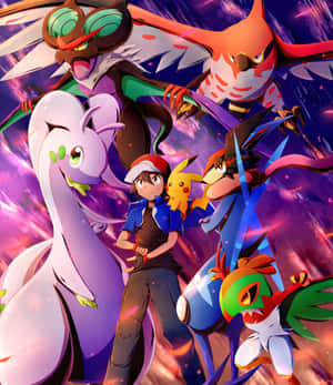 Hawlucha With Ash Xy Team Wallpaper