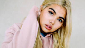 Hayley Kiyoko Pink Hoodie Wallpaper