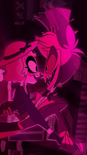 Hazbin Hotel Animated Characters Interaction Wallpaper