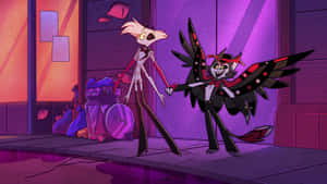 Hazbin Hotel Charactersin Purple Hues Wallpaper