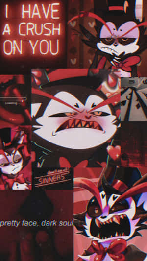 Hazbin Hotel Red Aesthetic Collage Wallpaper