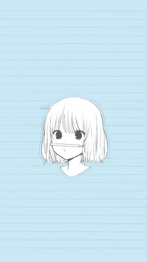 Hd Anime Phone Sketch Of Girl Wallpaper