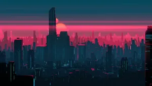 Hd Design Art Of City Sunset Wallpaper