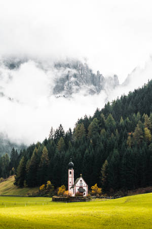 Hd Forest With A Church Wallpaper