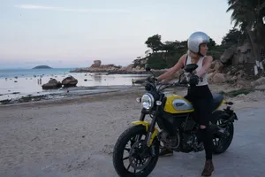 Hd Girl And Ducati Scrambler Wallpaper