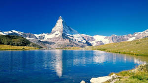 Hd Lake Mountain Peak Wallpaper