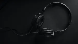 Headphones Black Screen 4k Wallpaper