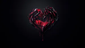 Heart Aesthetic Red And Black Goo Wallpaper