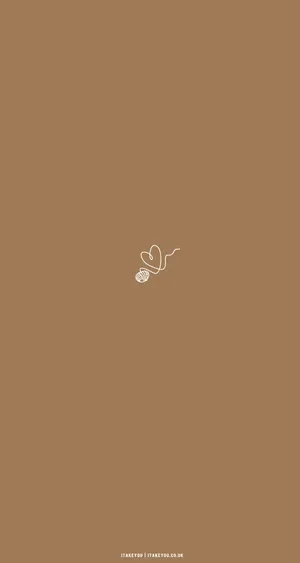 Heart Beige Aesthetic Phone Wallpaper