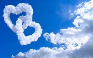 Heart Clouds Love Nature Wallpaper