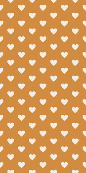 Heart Pattern Dark Orange Aesthetic Phone Wallpaper