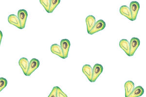 Heart Shaped Avocado Fruit Doodle Art Wallpaper