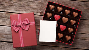 Heart Shaped Chocolates Box Wallpaper