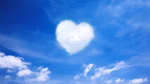 Heart Shaped Cloud In Blue Sky Wallpaper