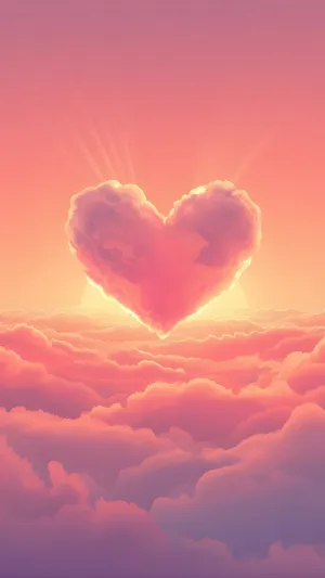Heart Shaped Cloud Sunset Wallpaper