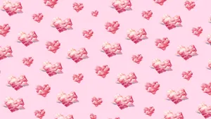 Heart Shaped Clouds Pattern Wallpaper
