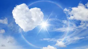 Heart Shaped Clouds Sky Wallpaper