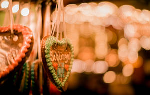 Heart Shaped Gingerbread Wallpaper