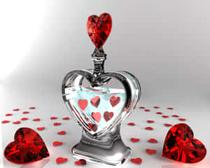 Heart Shaped Love Potion Bottle Wallpaper