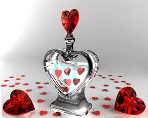 Heart Shaped Love Potion Bottle Wallpaper