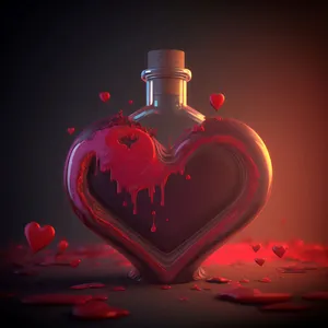 Heart Shaped Love Potion Bottle Wallpaper
