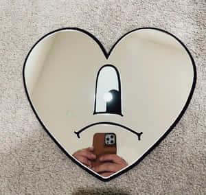 Heart Shaped Mirrorwith Reflection Wallpaper