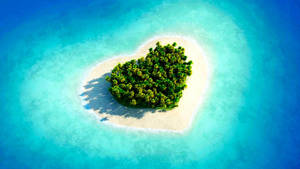 Heart-shaped White Beach Wallpaper