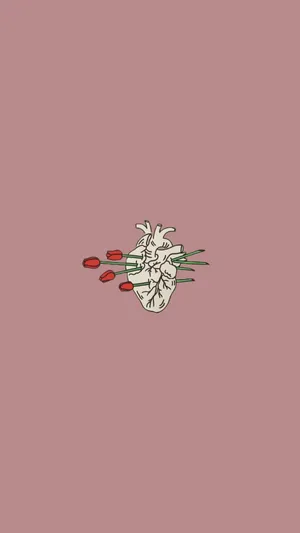 Heart With Roses E-girl Aesthetic Wallpaper