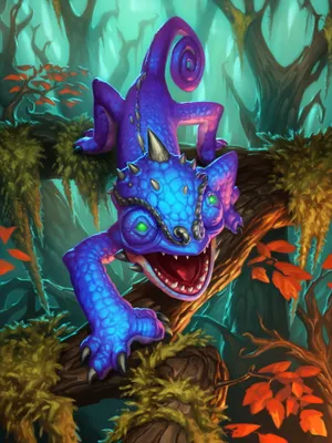 Hearthstone Phone Chameleos On Branch Wallpaper