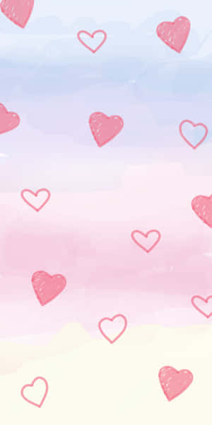 Heartsin Watercolor Background Wallpaper