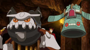 Heatran And Bronzong Pokemon Species Wallpaper