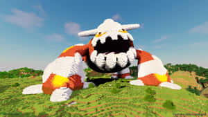 Heatran Pokemon Model In Minecraft Wallpaper