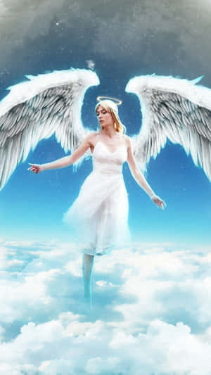 Heavenly Angel In Divine Light Wallpaper