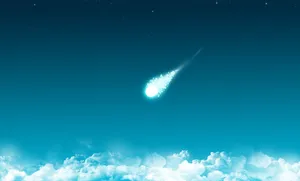 Heavenly Comet Soaring Through The Cloudy Skies Wallpaper