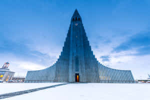 Heavenly View Of Hallgrimskirkja Wallpaper