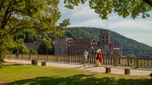 Heidelberg Castle Tourists Wallpaper