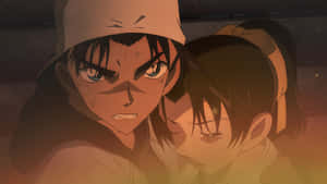 Heiji Hattori Protective Embrace Wallpaper