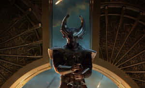 Heimdall Standing Guard On The Bifrost Bridge Wallpaper