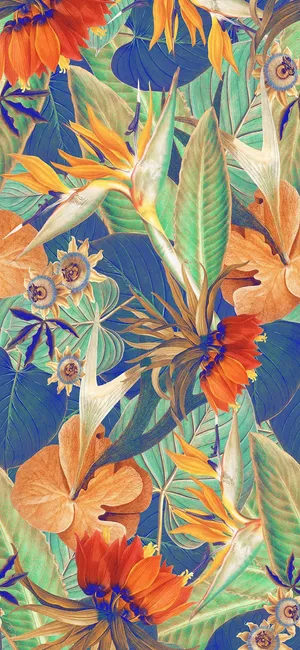 Heliconia Plant Art Iphone Wallpaper