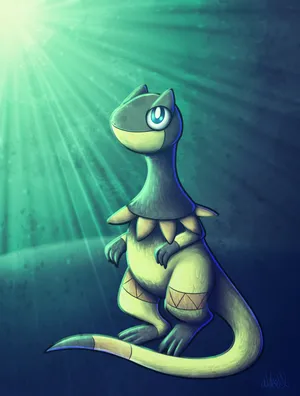 Heliolisk With Glowing Green Rays Wallpaper