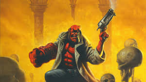 Hellboy_ Heroic_ Pose_ Artwork Wallpaper