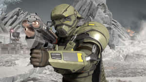 Helldiver_ Soldier_in_ Combat_ Gear Wallpaper