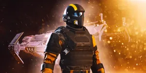 Helldivers2 Elite Soldier With Weapon Wallpaper