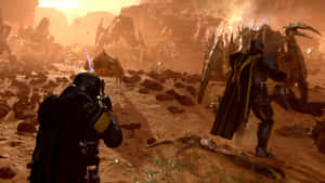 Helldivers2 Intense Battle Scene Wallpaper