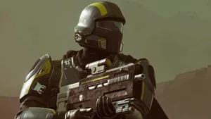 Helldivers2 Soldier Readyfor Combat Wallpaper