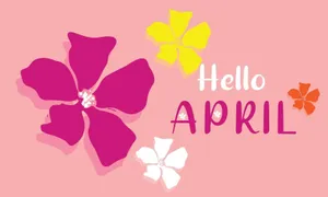 Hello April Floral Greeting Wallpaper
