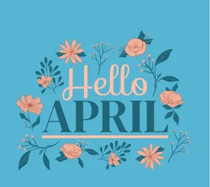 Hello April Floral Greeting Wallpaper