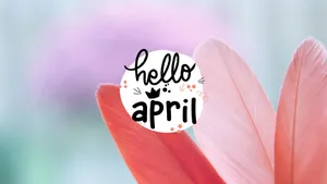 Hello April Floral Greeting Wallpaper