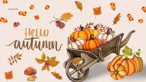 Hello Autumn Watercolor Illustration Wallpaper