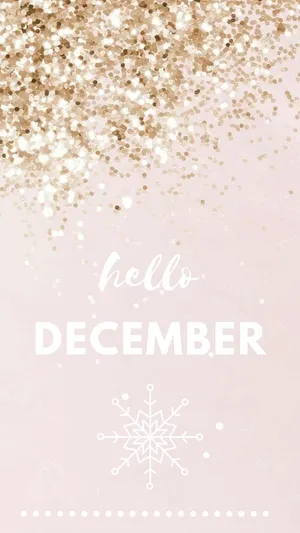Hello December Pink Glitters Wallpaper